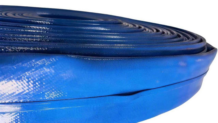 Close Up TPU Layflat Well Riser Hose Wall Structure Закрыть структуру стены шланга стояка колодца Lay Flat из ТПУ